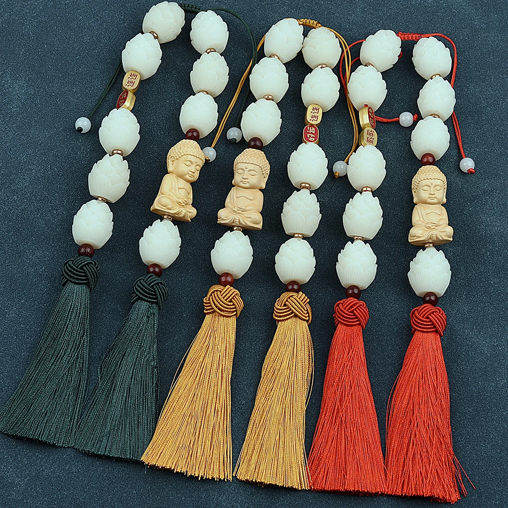 25款高档黄杨木小佛莲花汽车挂件好运莲莲车载内饰后视镜车挂否