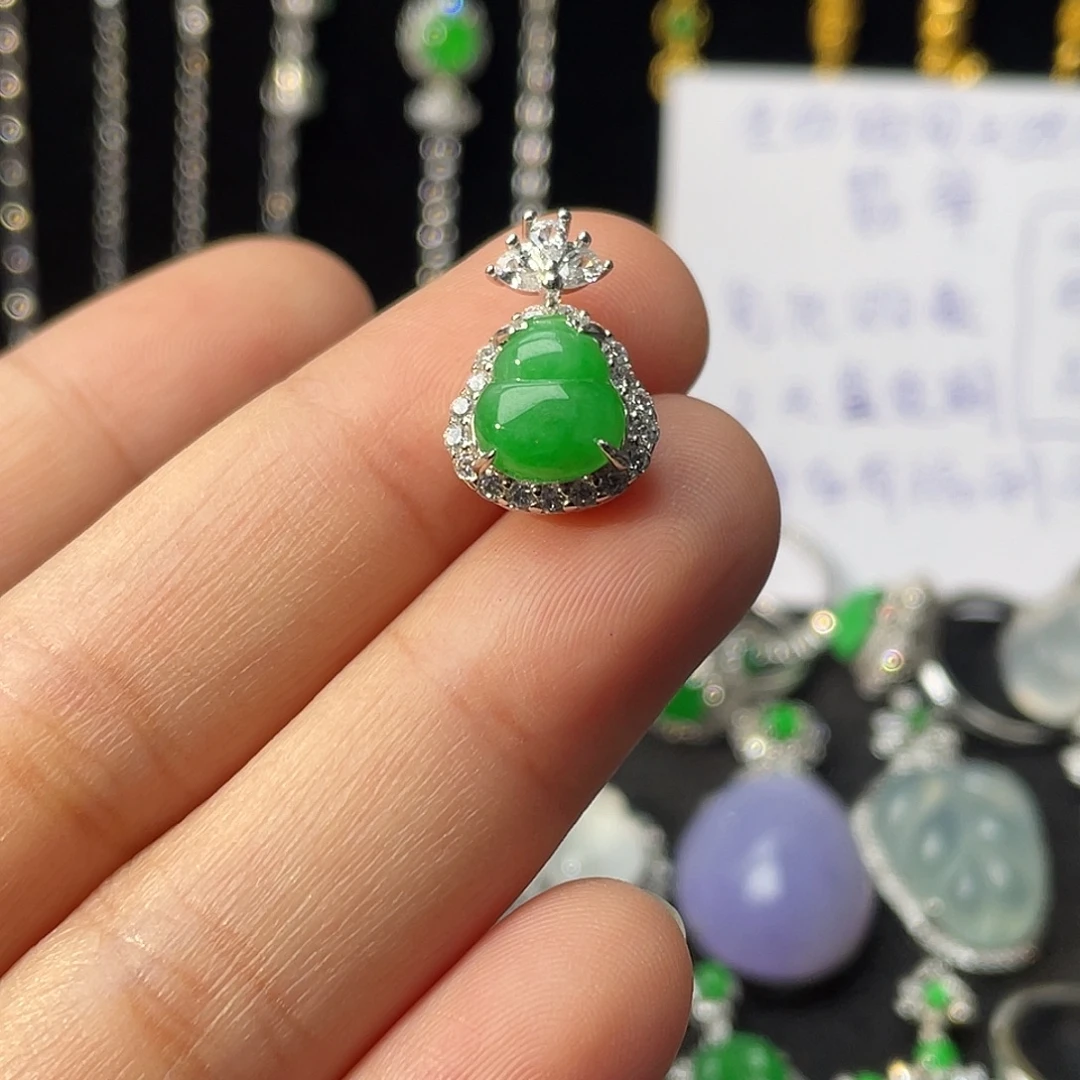 翡翠银S925镶嵌颈饰