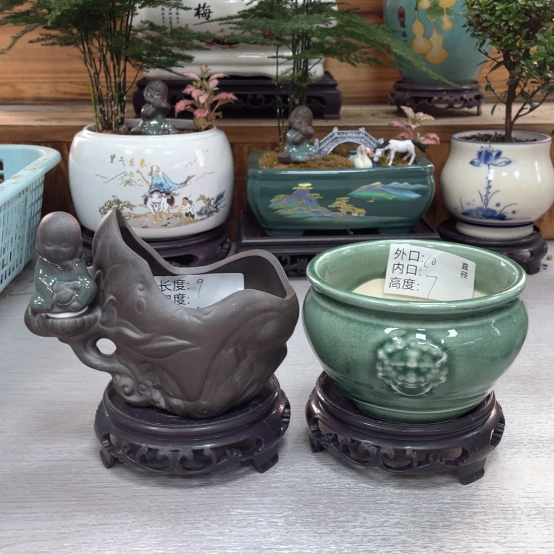 陶瓷花盆紫砂陶瓷浮力