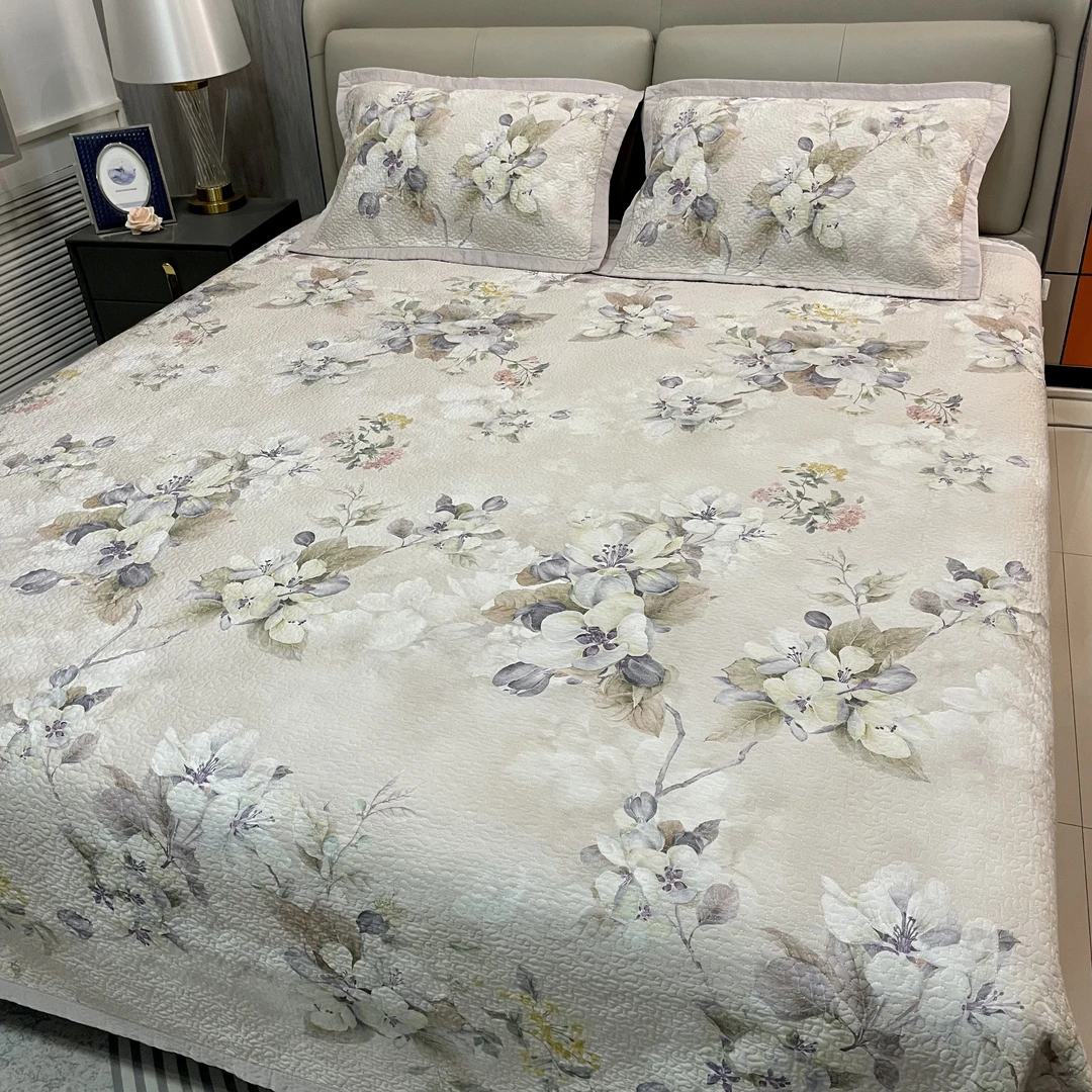 【南乔绗缝】230cm*250cm活性纤维绗缝三件套（赠送同款枕套）