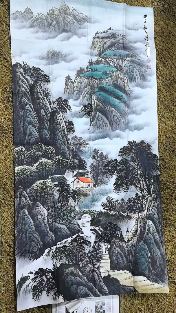 【仲奇】房子山水竖版画芯