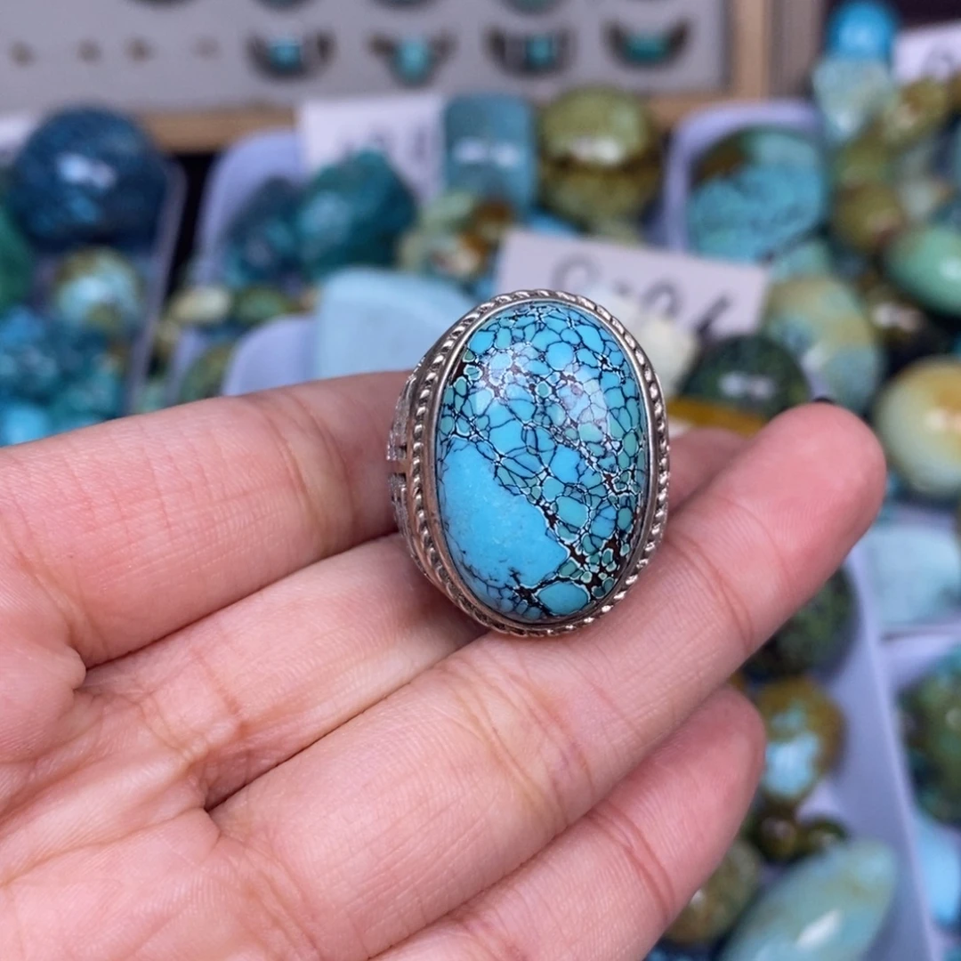 绿松石银S925镶嵌挂件