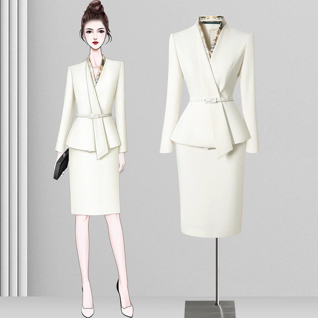 职业西装套装女通勤修身正装名媛气质时尚收腰美容院高级感女神范