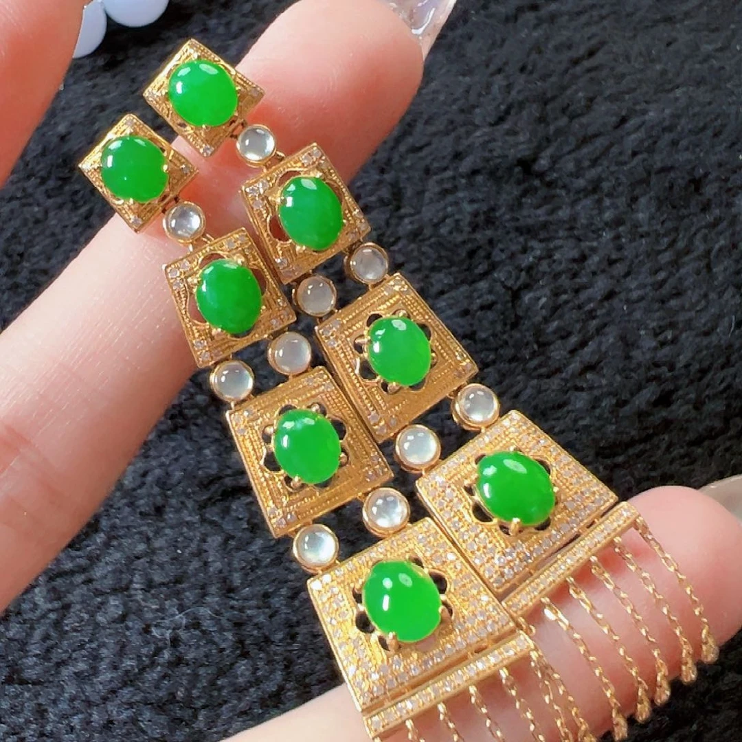 翡翠耳饰18K金镶嵌【福利款】签收后24小时鉴赏期