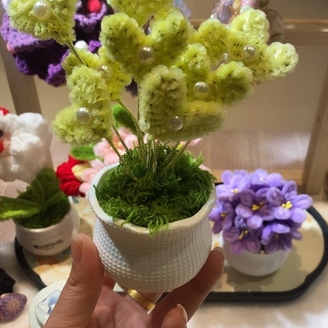 纯手工制作扭扭花盆栽