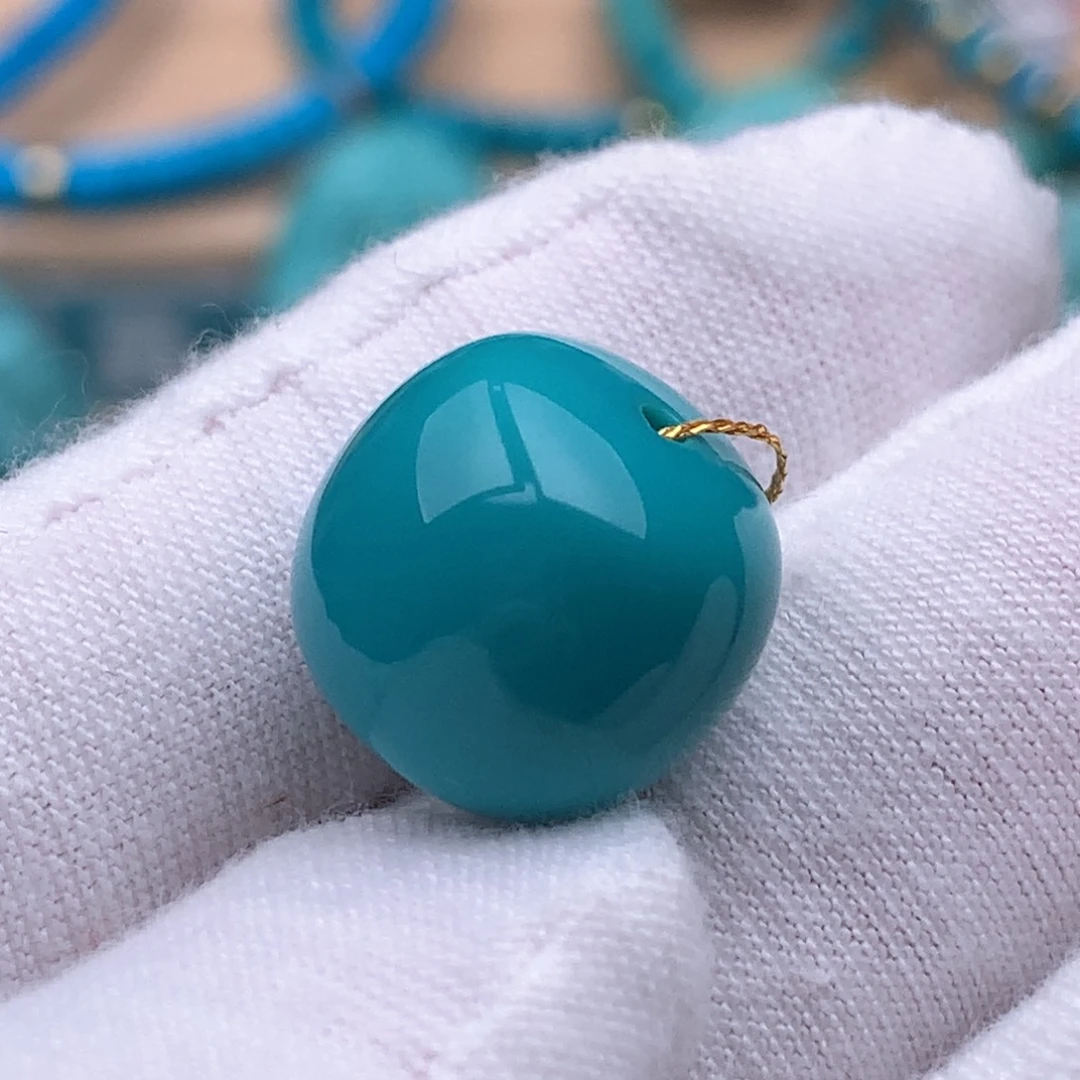 未镶嵌绿松石珠宝奇石13.7*12.8mm