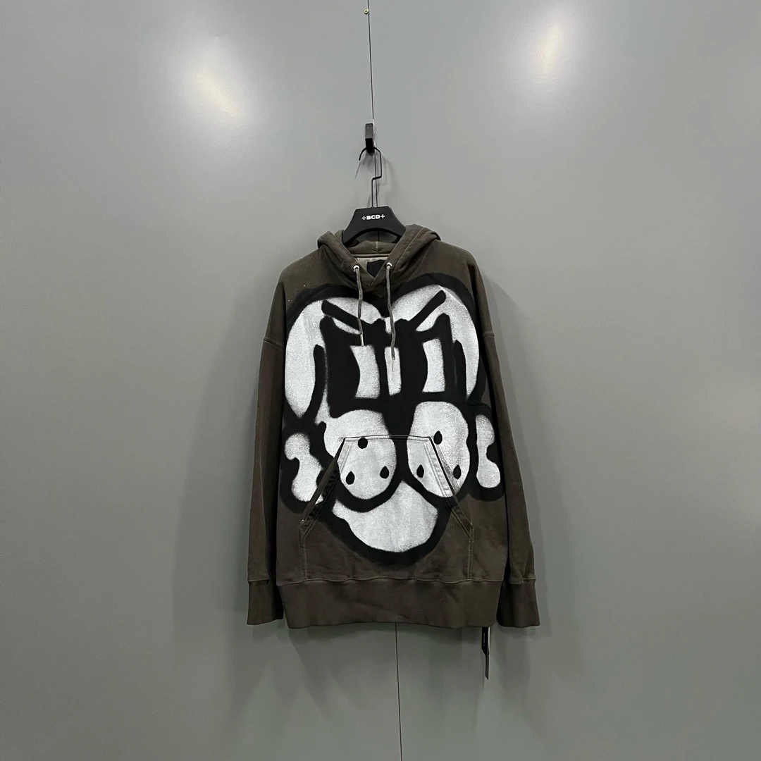 99新 Givenchy/纪梵希 （ll）涂鸦狗头印花帽衫 M码 206518