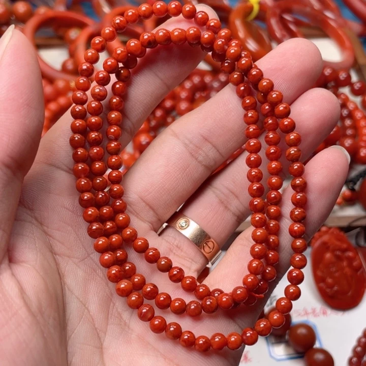 南红玛瑙未镶嵌手链