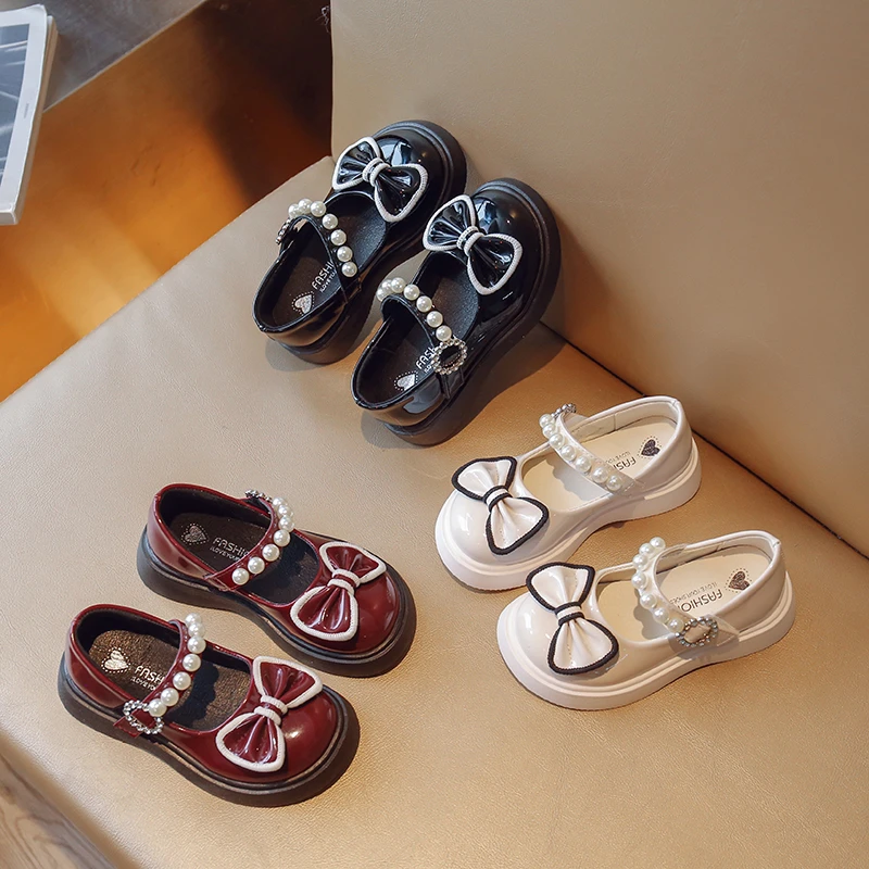 女童公主皮鞋春秋鞋子童鞋软底百搭秋季小女孩休闲风儿童单鞋