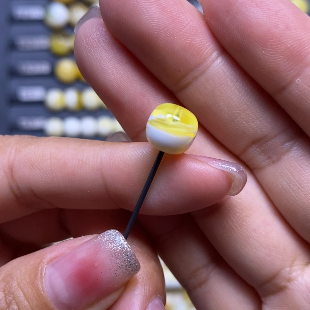 蜜蜡未镶嵌珠宝奇石漆白溶洞妖花老型9.4*8.6mm