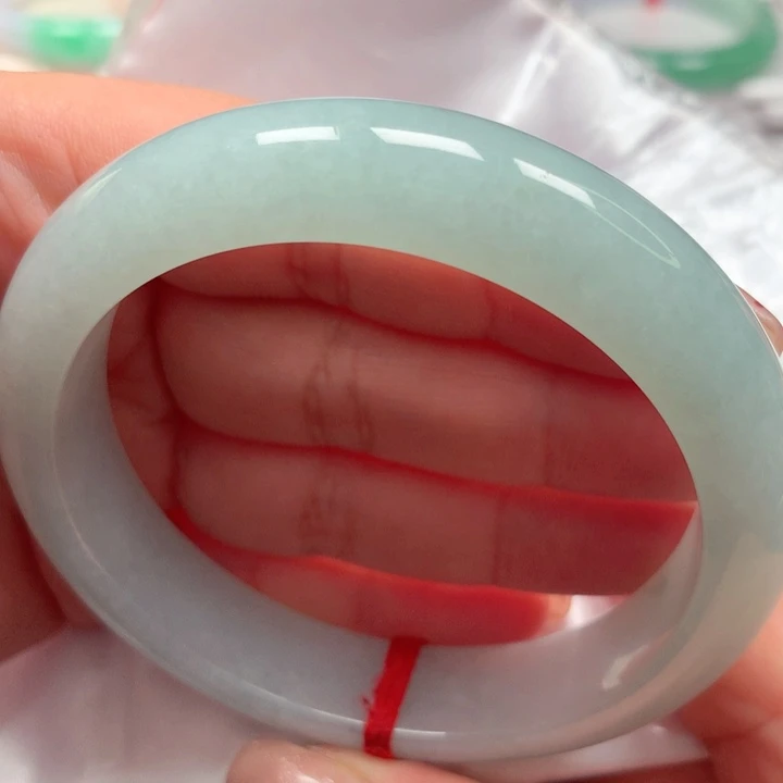 翡翠手镯未镶嵌冰蓝晴22宽版