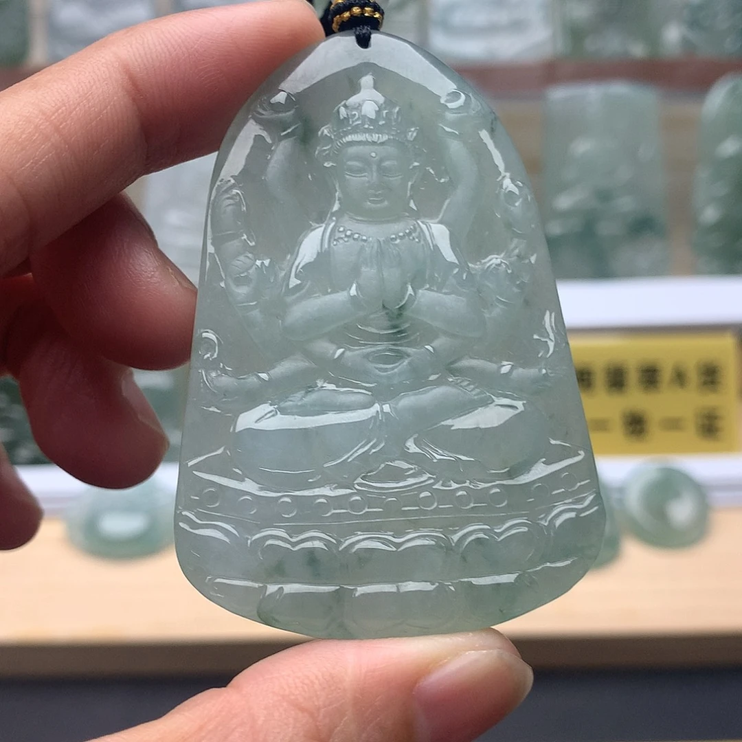翡翠未镶嵌颈饰千手
