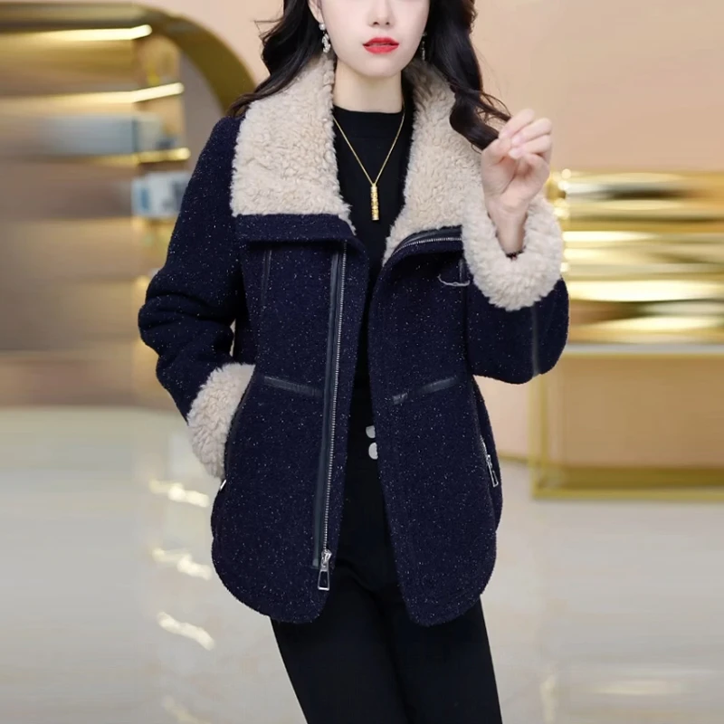 星空绒加绒加厚保暖短款外套2025冬季新款显瘦气质时尚女士上衣女