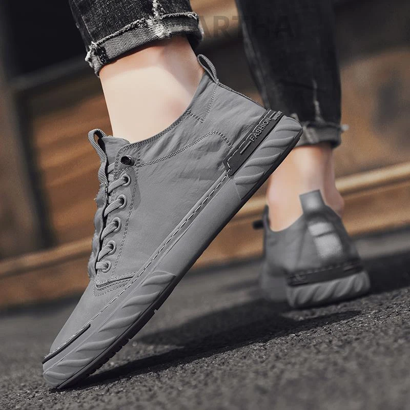 FAVMARTHA冰丝男鞋夏季透气薄款防臭老北京布鞋一脚蹬休闲帆布板