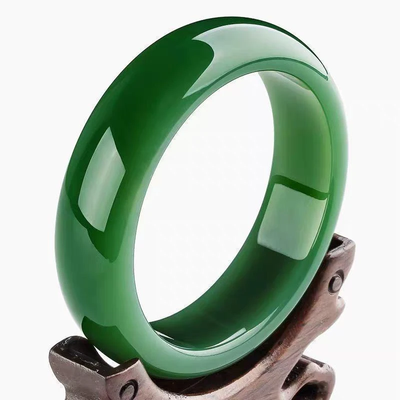 【菠菜绿手镯】高端礼物小众珠宝绿手镯2025新款饰品显气质送妈妈-A