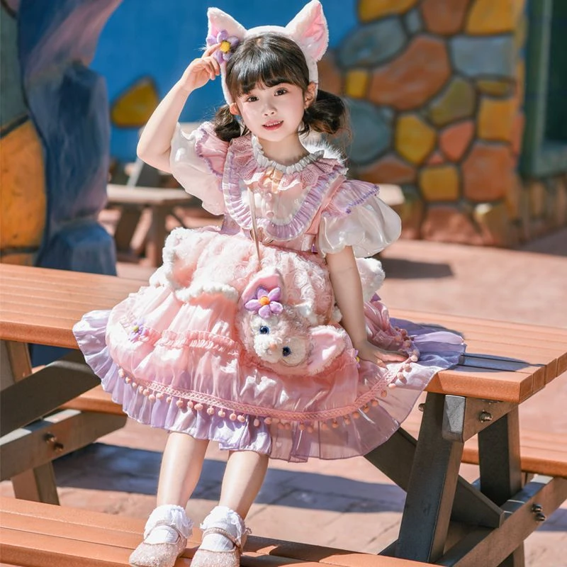 洛丽塔女童公主裙夏季2025新款洋气儿童玲娜贝儿短袖女孩生日裙子