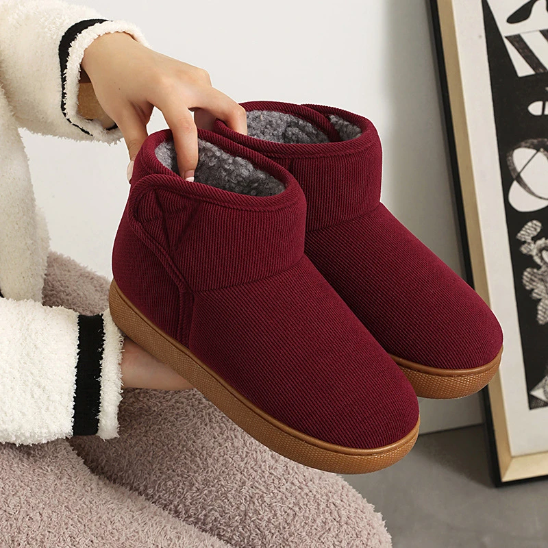 (福利款）小北妞冬季新款中老年一脚蹬加绒加厚棉鞋冬季妈妈保暖鞋