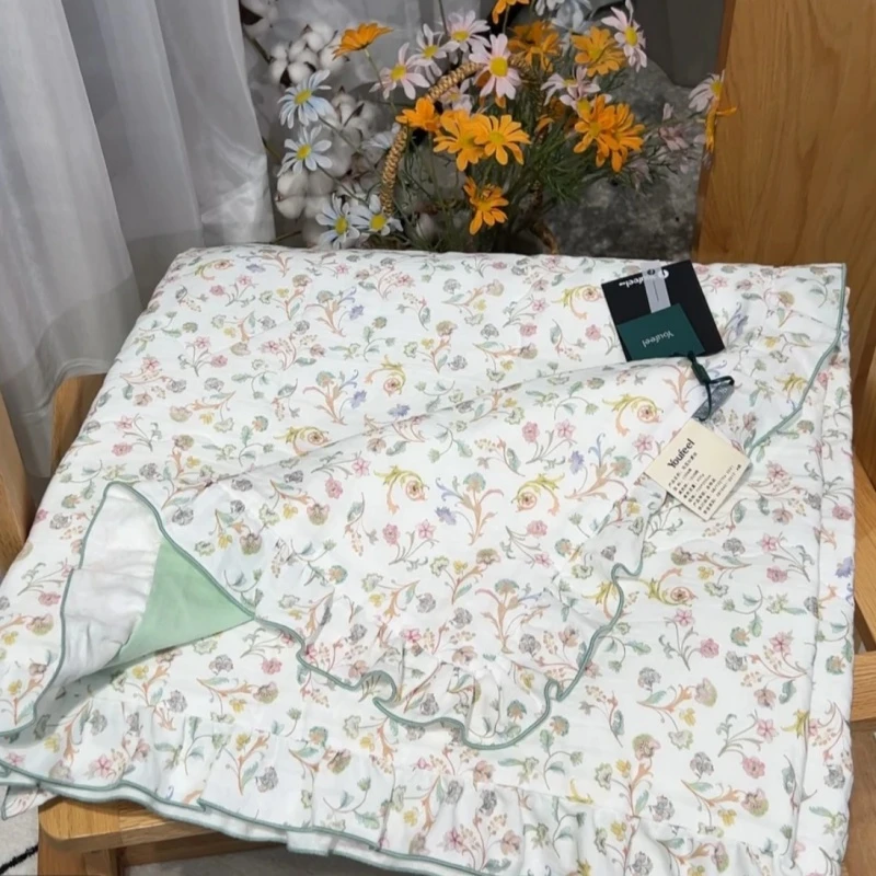 有斐 双层纱印花花语清风花边款夏被