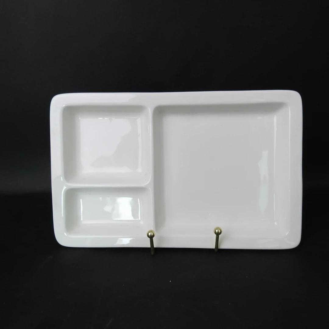【美好的】29*18.5cm 白色分格盘饺子盘三格多功能餐盘