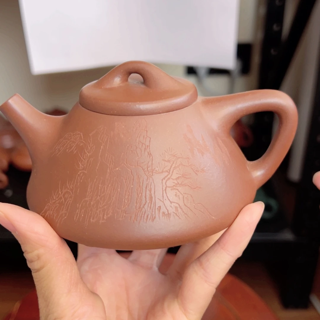 茶壶紫砂紫泥石瓢壶