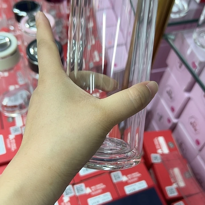 水晶玻璃盖子款本色双层玻璃杯3603601029