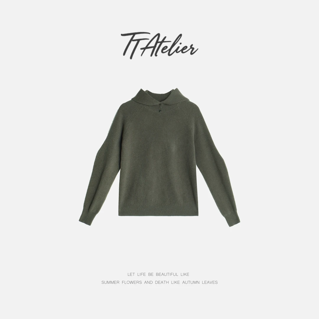 TT设计师【月落星沉】复古感高级感时尚松弛感羊毛针织衫TT191561