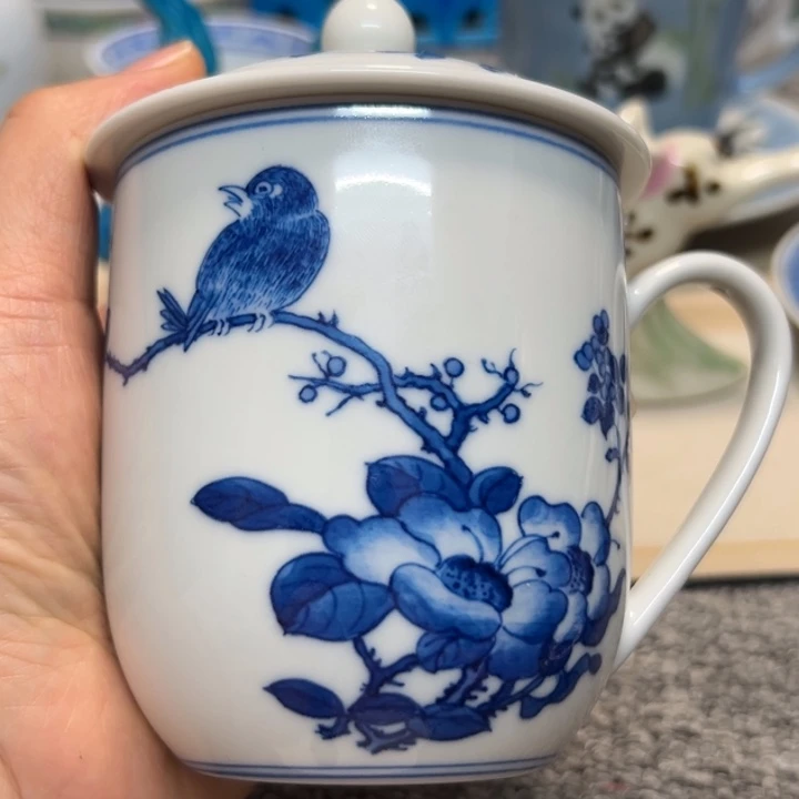 不***么办公杯景德镇陶瓷青花办公杯