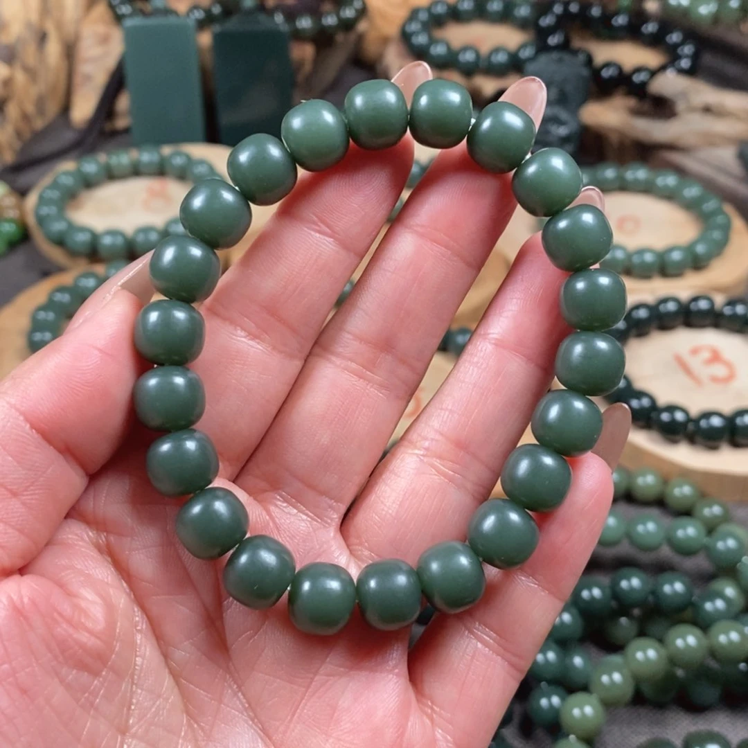 和田玉（青玉）手链未镶嵌