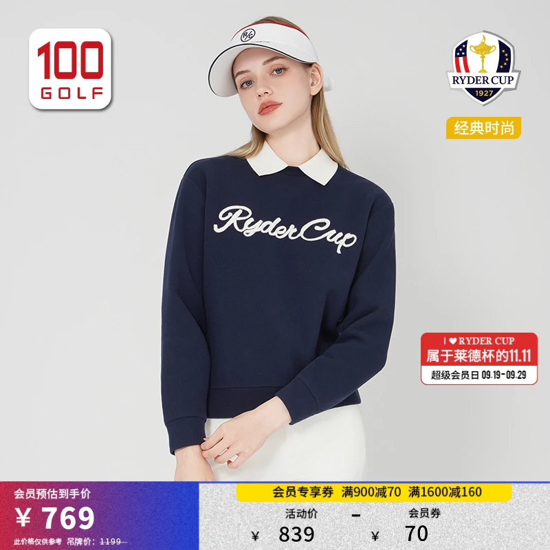 RyderCup莱德杯高尔夫女装长袖25秋冬锁温保暖宽松卫衣RF252PC028