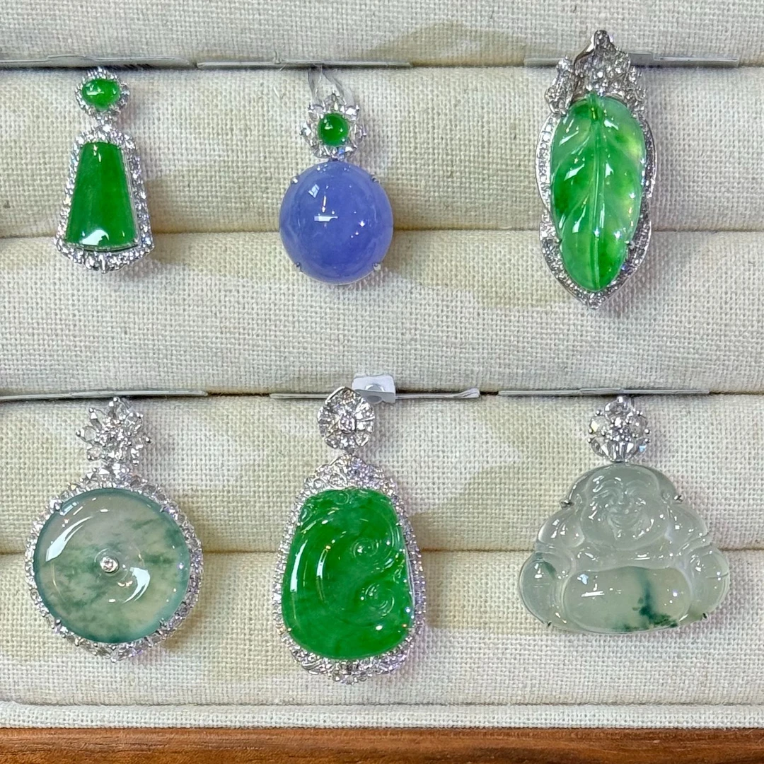 翡翠吊坠1件-18K金-多样性发货只发一件-CD87-BK|CXQ21