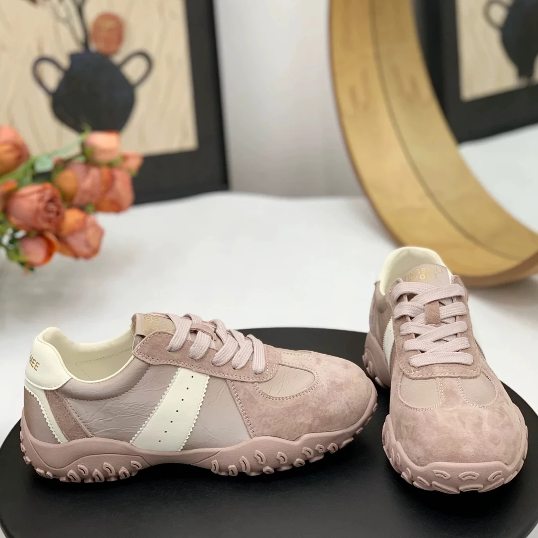 厚底防滑百搭女款德训阿甘鞋春季新款休闲小白鞋