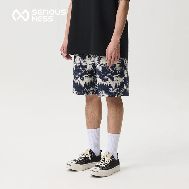 【断码清仓】 SERIOUSNESS曹岩迷彩提花短裤男女宽松休闲SN五分裤子