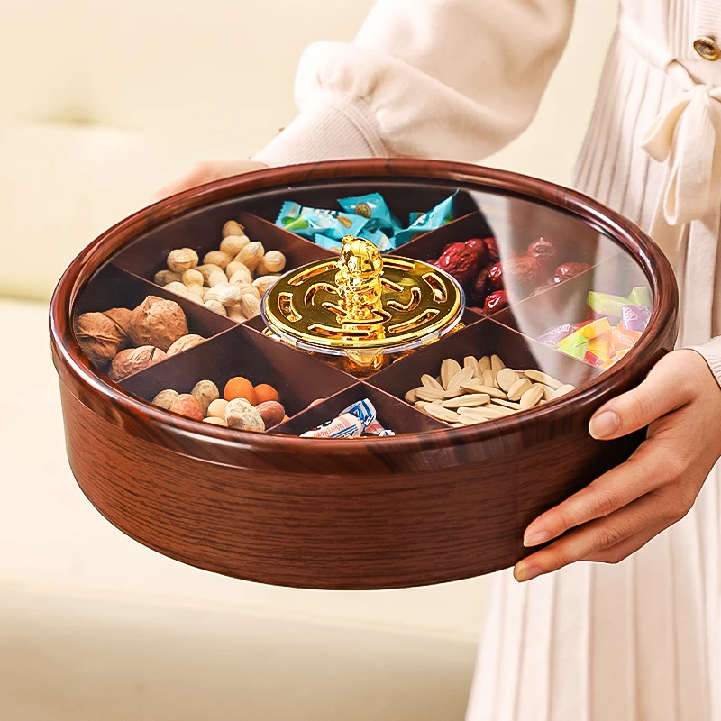 干果盘九宫格轻奢糖果盒家用客厅水果盘坚果盘结婚过年零食摆放盘