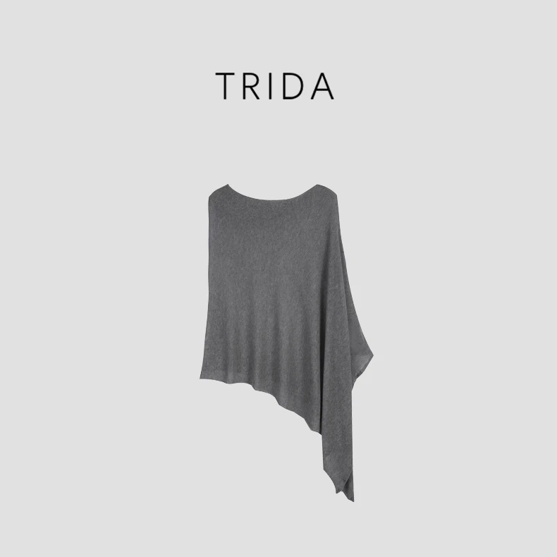 Trida_【你就是设计师】超薄冷调结构磨砂对称精纺罩衫255982A