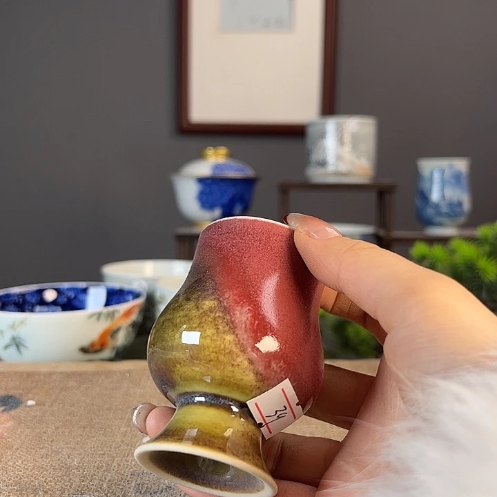 摆件景德柴烧茶杯多人
