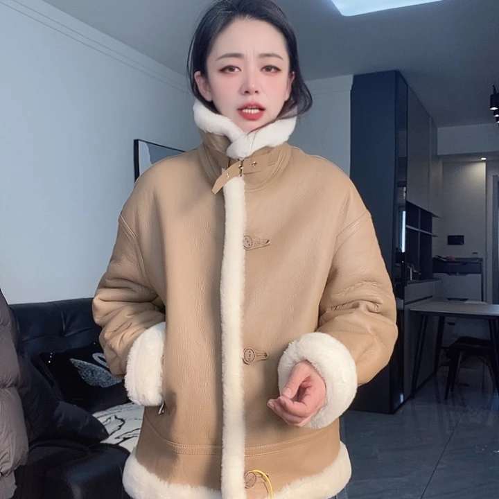 绵羊皮皮毛一体美丽奴130斤左右