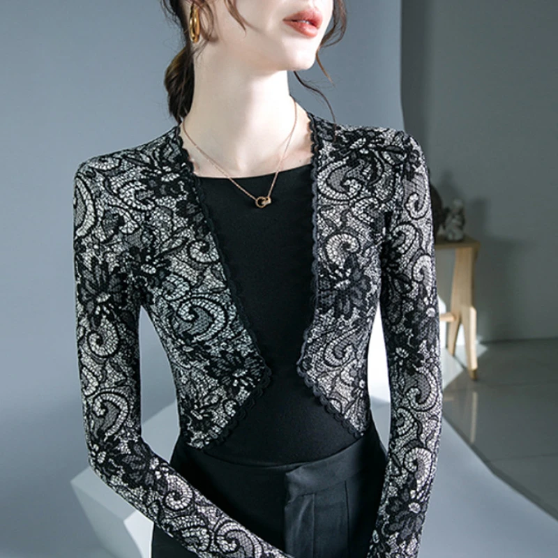 广场舞拉丁舞新款摩登舞服上衣女舞蹈服交际舞秋冬长袖练功服