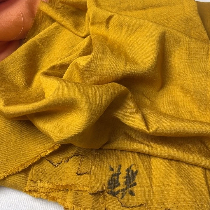 棉混纺姜黄麻棉1米