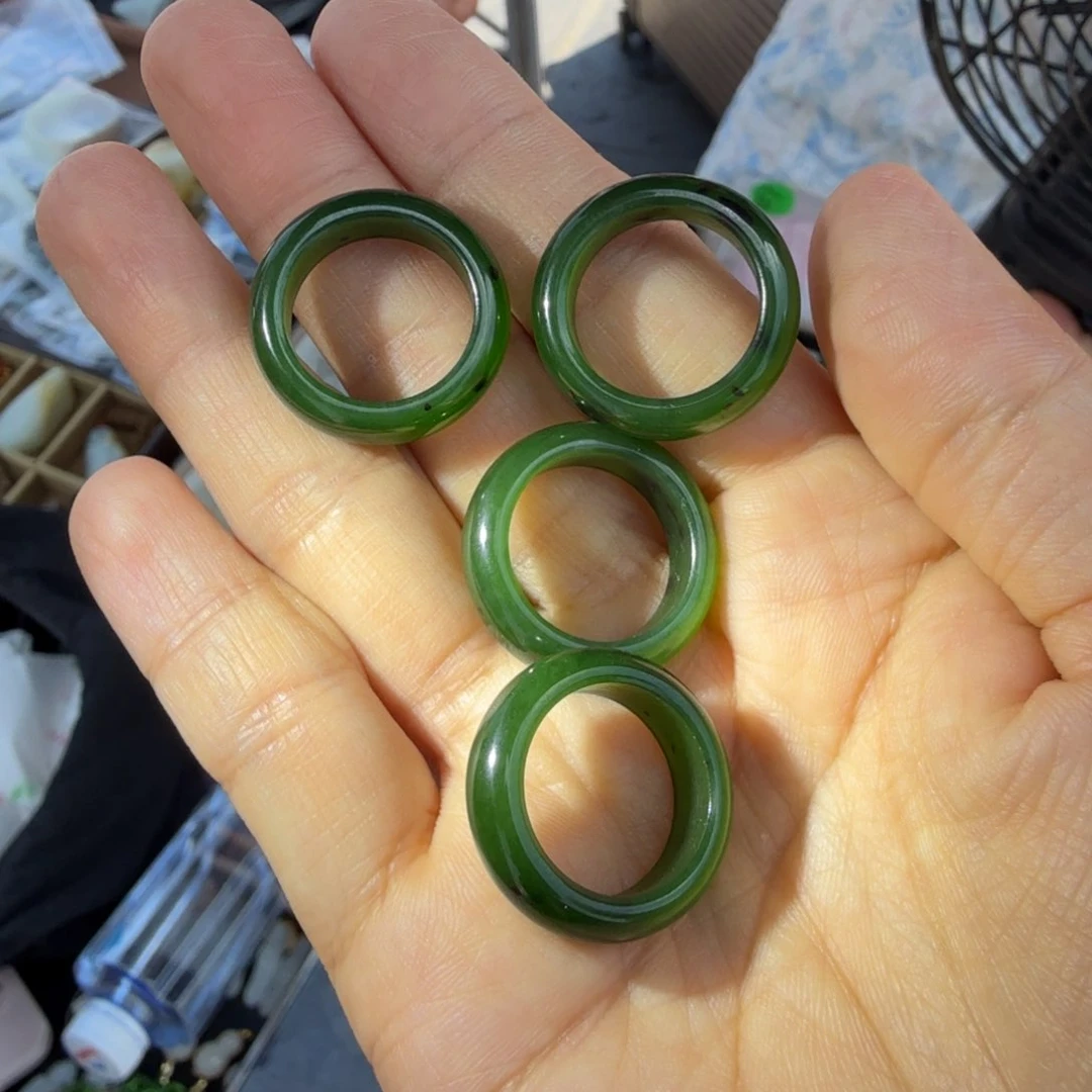 和田玉未镶嵌颈饰碧玉红皮戒指TZ多样性拍一发一