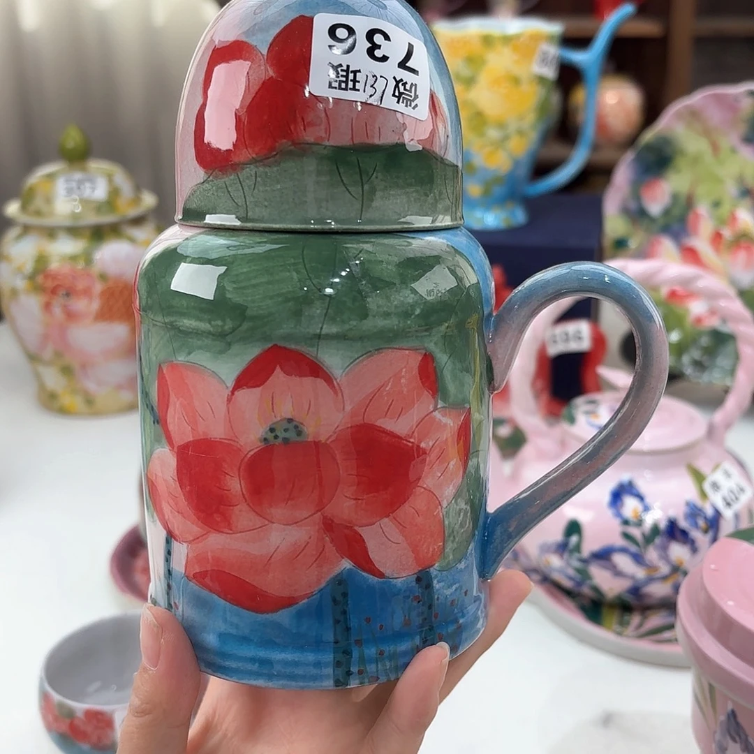 景德镇手绘高温釉下彩陶瓷茶具