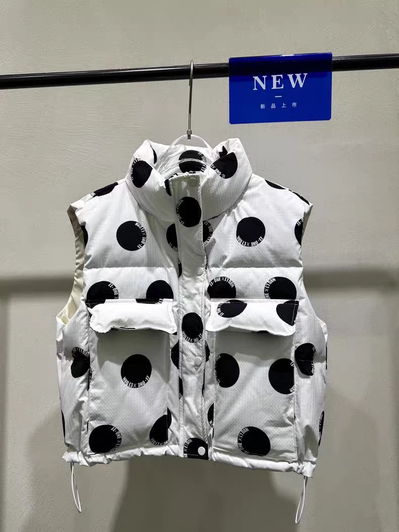 原创高端厚款羽绒服马甲女短款宽松百搭字母潮时尚休闲