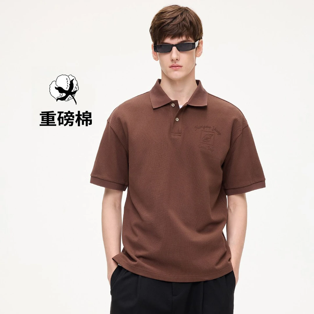 [重磅纯棉]navigare意大利小帆船潮牌短袖POLO衫男款落肩宽松T恤