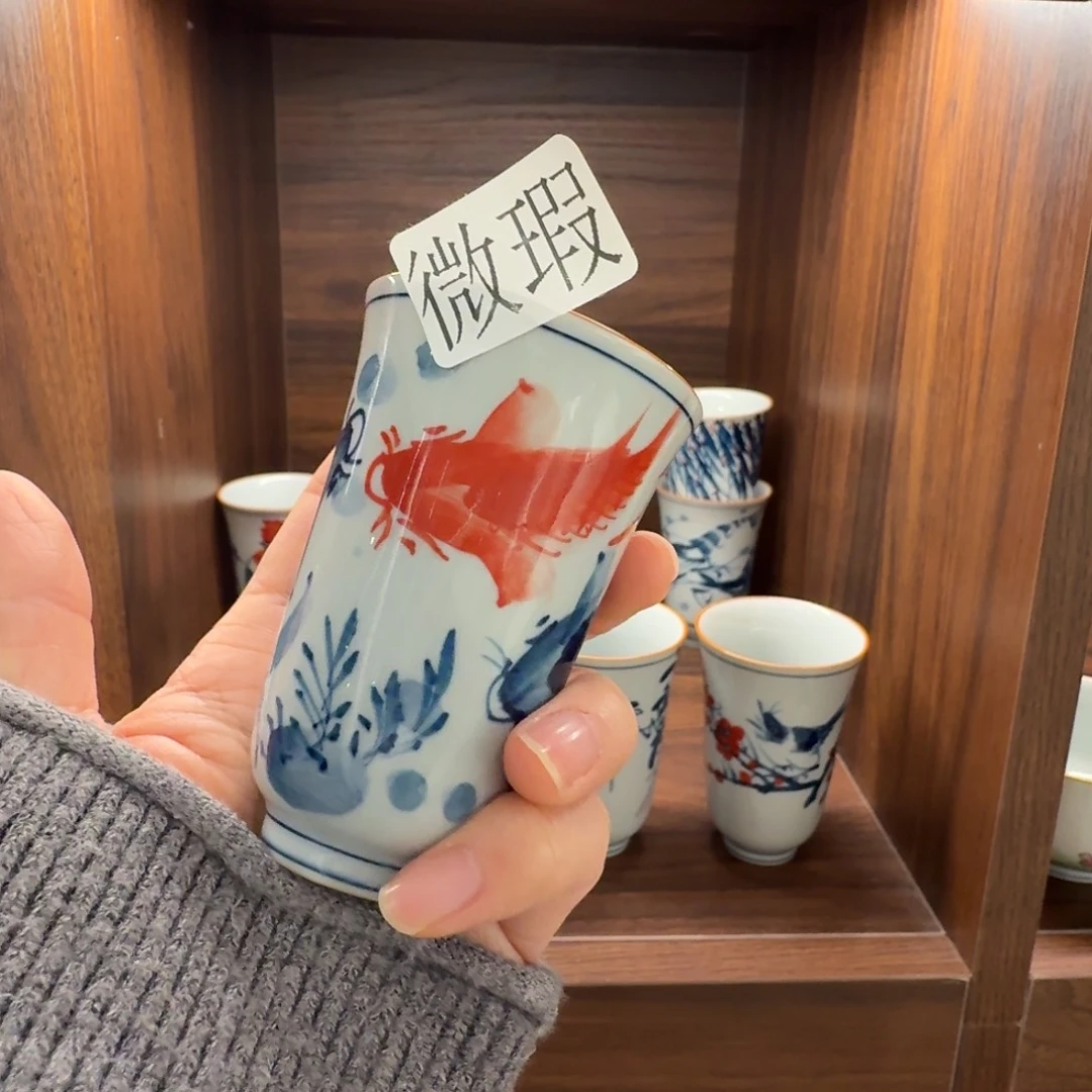 釉下手绘茶具微瑕