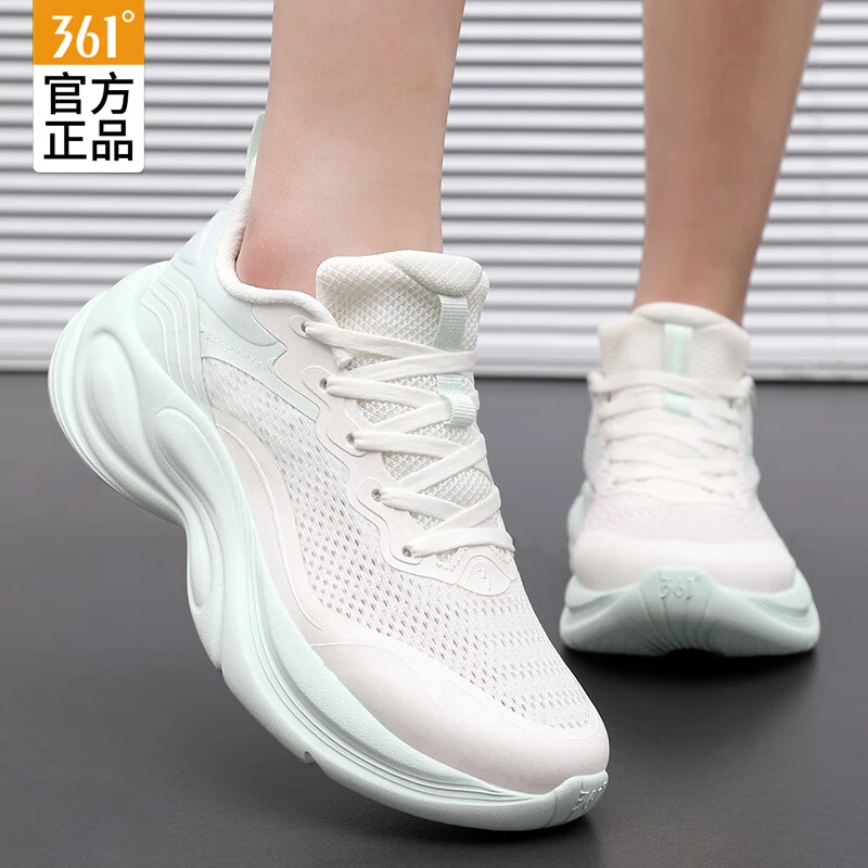 361°运动鞋灵狐2.0女鞋软底跑步鞋2025秋冬新款网面透气跳绳鞋
