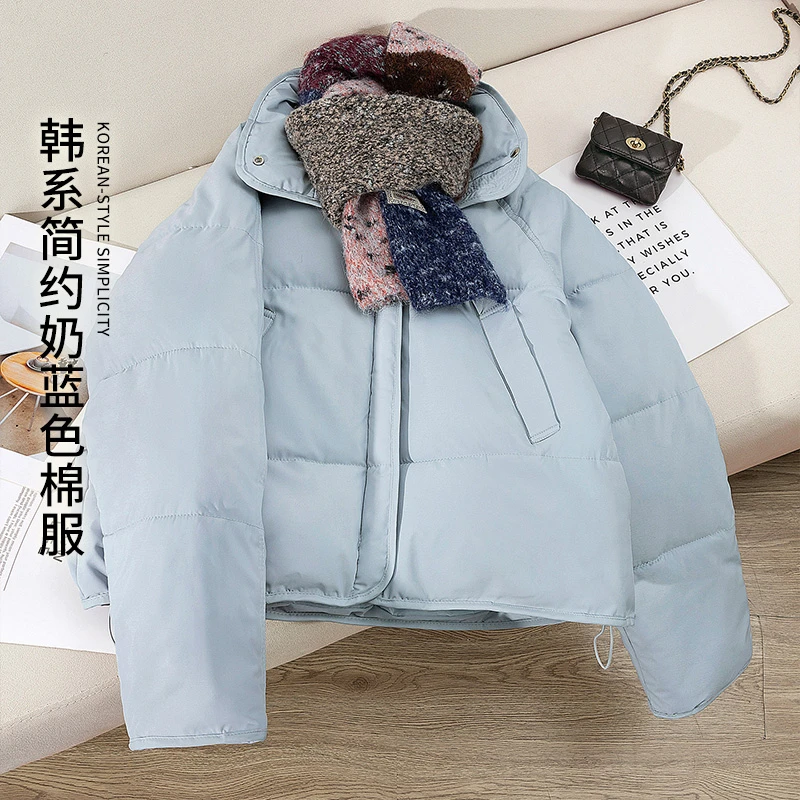 丝柏舍2025冬装新款女装时尚宽松简约纯色立领长袖棉衣S54F0027H