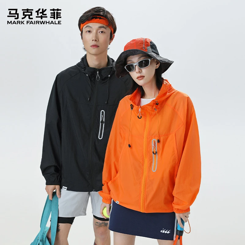 马克华菲UPF431+冰丝防晒衣男士夏季薄款连帽速干防紫外线情侣装
