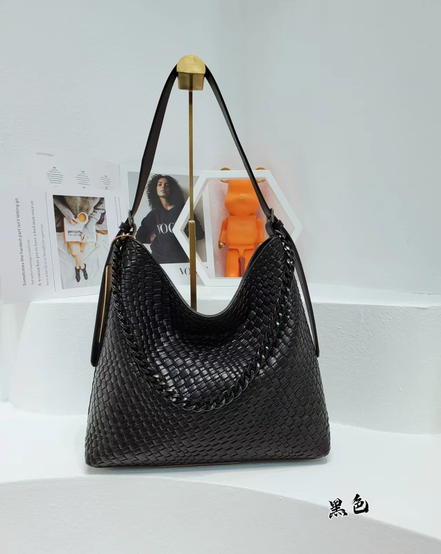 新款简约编织大容量腋下斜挎女包1113