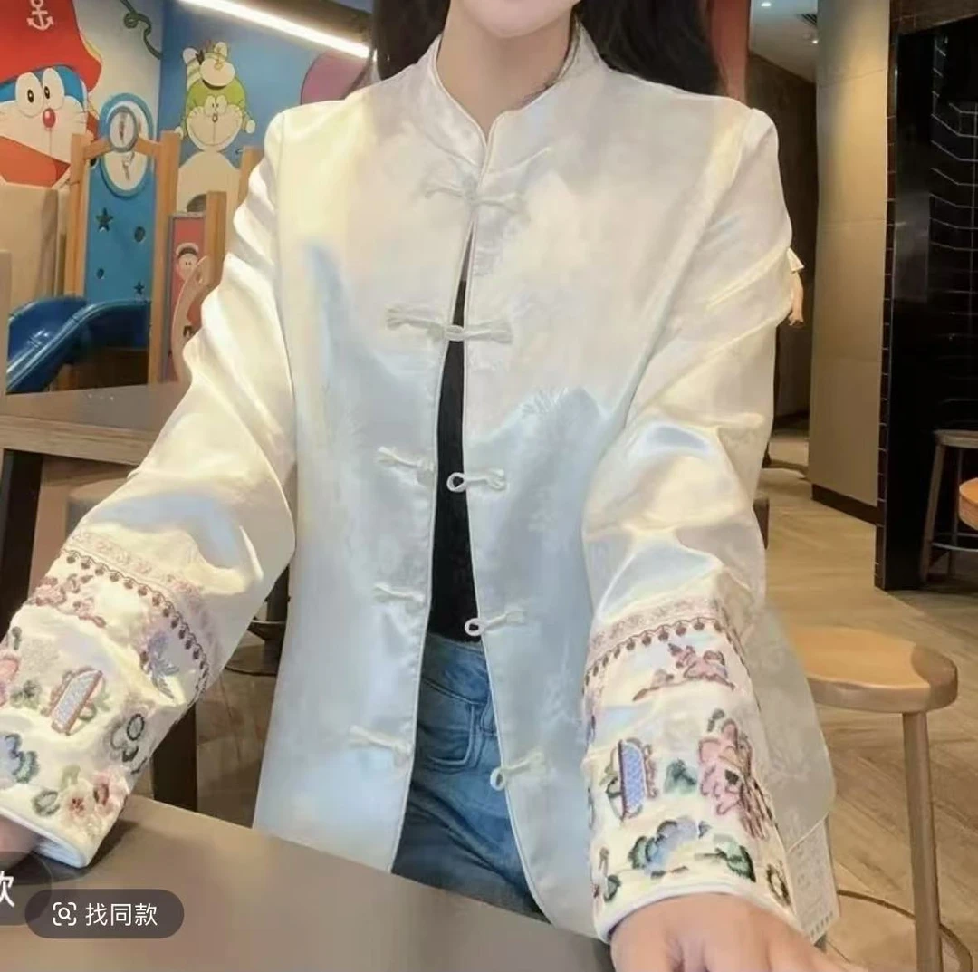 新中式女装爆款新款时尚气质长袖精致刺绣