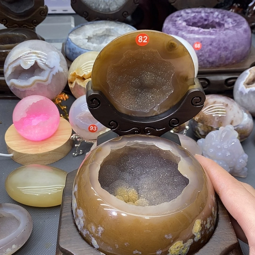 紫晶摆件未镶嵌聚宝盆