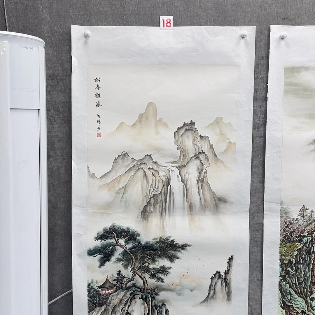 国画绘画作品菅兰鹏托底140*70